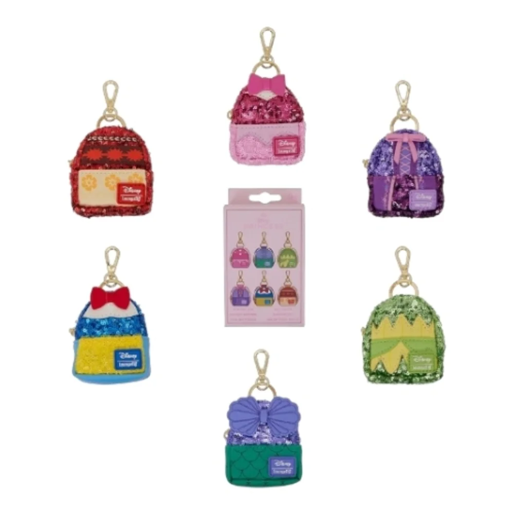 Disney Princess Sequin Mystery Mini Backpack Keychain Charm ~ Confirmed Tiana